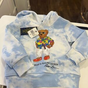 Ralph Lauren Kids Sky Blue Bear Hoodie